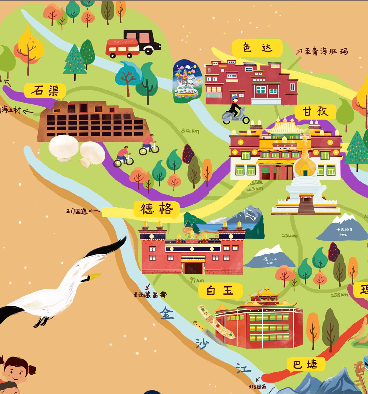 汉寿手绘地图景区的文化宝库